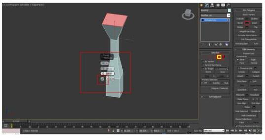 選擇面進(jìn)行Bevel（倒角）